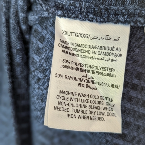 Alfani Men's Blue Long Sleeve Stretch Henley Shirt Size XXL - Picture 6 of 7